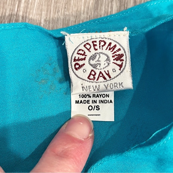 Indian Blue Wrap Coverup with Gold Details - Picture 10 of 12